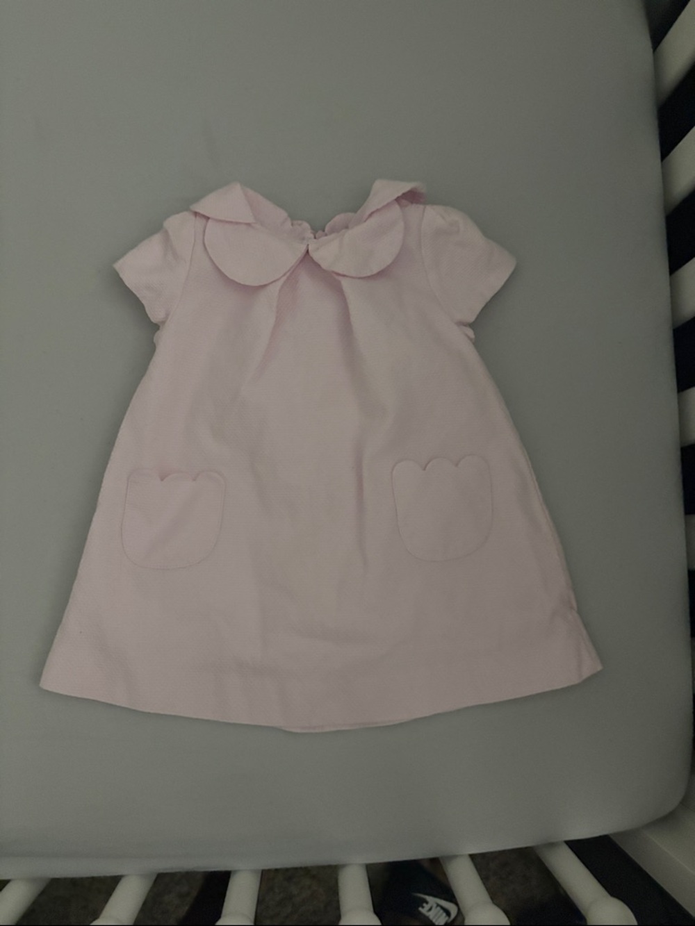 Pink Baby Dress with Peter Pan Collar jacadi